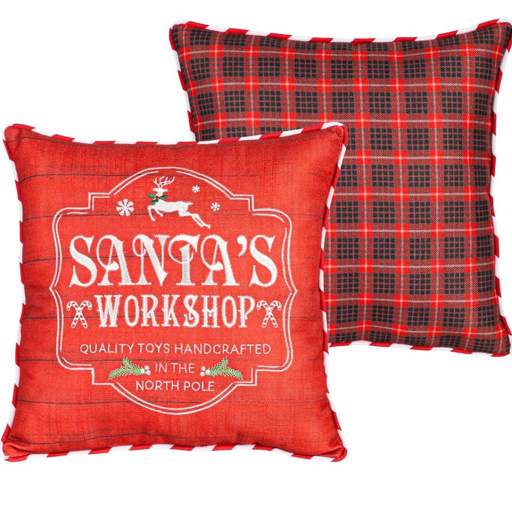 14 x 14 Throw Pillow SANTA'S WORKSHOP North Pole and Co.